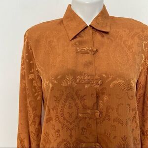 Elegant Women's Button Down Shirt in Rich Brown